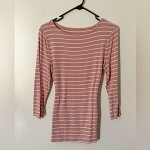 Pink and white striped top